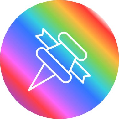 Kurdeleli Pushpin. Web basit illüstrasyonu