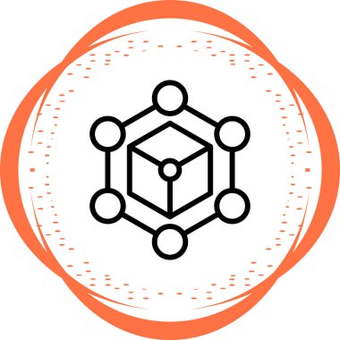 Blockchain ağı. Web simgesi basit illüstrasyon 