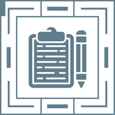 Kalem ikonlu pano. vektör illüstrasyonu 