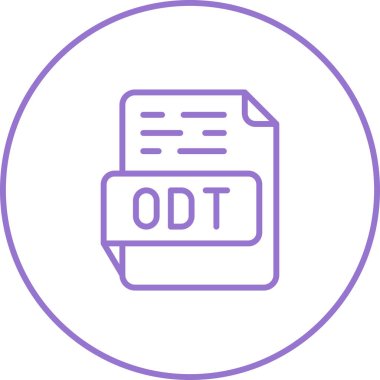 odt dosya biçimi simgesi, vektör illüstrasyonu