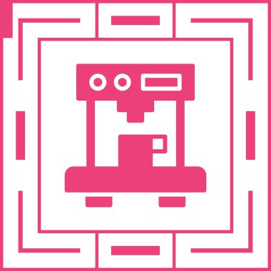 Kahve Makinesi web simgesi, basit vektör illüstrasyonu