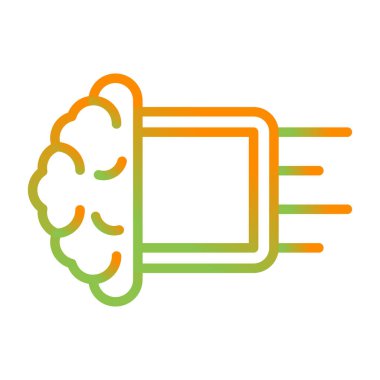 Makine öğrenme çizgisi simgesi, vektör illüstrasyonu 