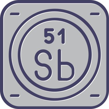 Antimon kimyasal element ağı basit illüstrasyon