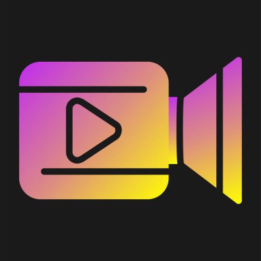 video kamera simgesi, vektör illüstrasyonu  