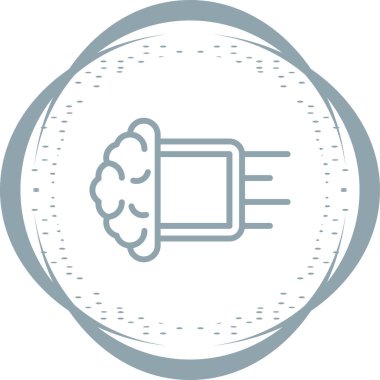 Makine öğrenme çizgisi simgesi, vektör illüstrasyonu 