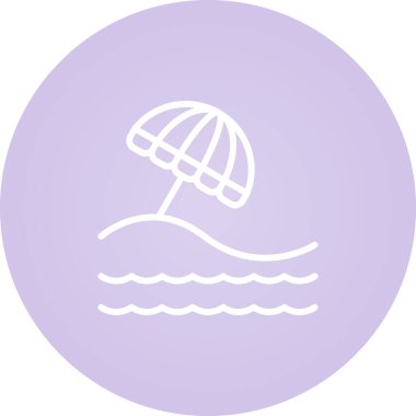 Plaj simgesinin vektör illüstrasyonu