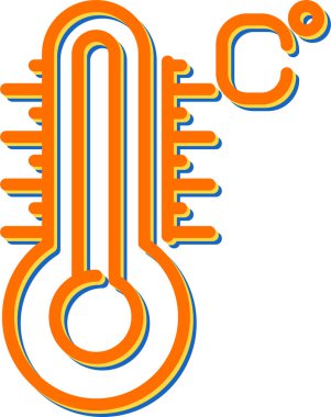 Termometre. Web simgesi basit illüstrasyon 