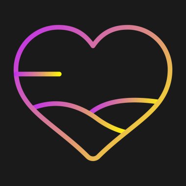 kalp ağı simgesi basit illüstrasyon 