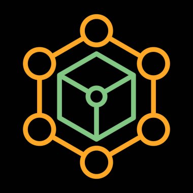 Blockchain ağı. Web simgesi basit illüstrasyon 