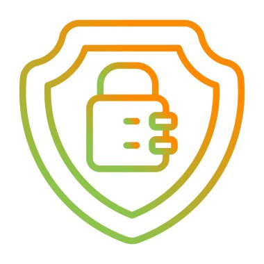 Bir kalkan simgesinin vektör illüstrasyonu