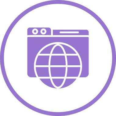 Web tarayıcı simgesi, vektör illüstrasyonu basit tasarım