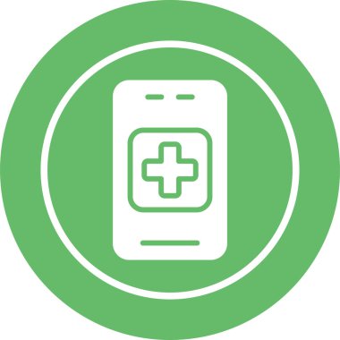 Tıbbi Uygulama Web simgesi, vektör illüstrasyonu