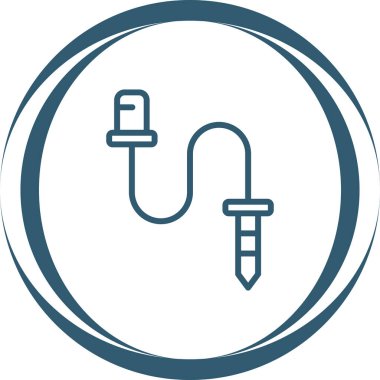 Kablo Jack web simgesi, basit illüstrasyon 
