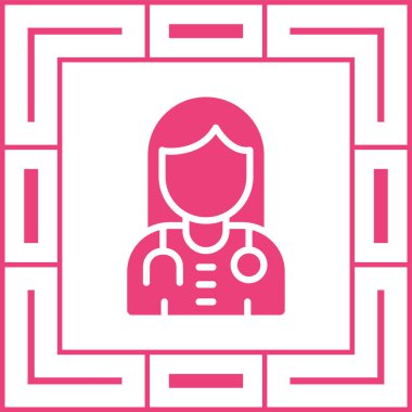 Kadın doktor web simgesi, illüstrasyon 