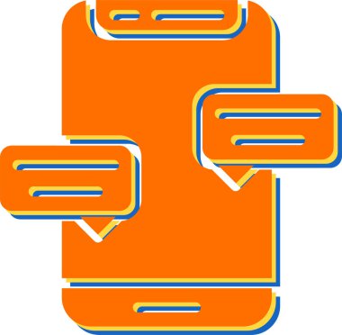 Mobil sohbet simgesi vektör illüstrasyonu 