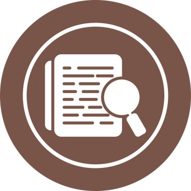 Belge Gözden Geçirme web simgesi, basit vektör illüstrasyonu