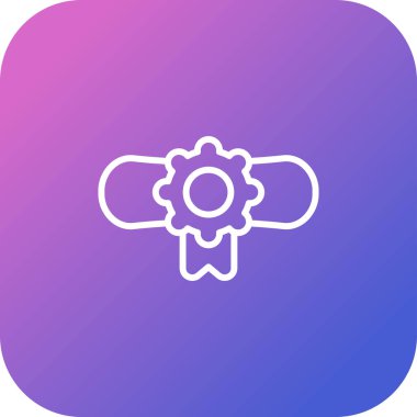 Diploma simgesi, vektör illüstrasyonu basit tasarım