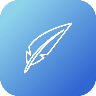 Tüy kalem. Web simgesi basit illüstrasyon