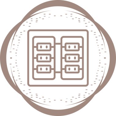 sunucu odası simgesi, vektör illüstrasyonu