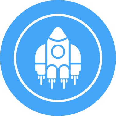 Uzay gemisi web simgesi, vektör illüstrasyonu