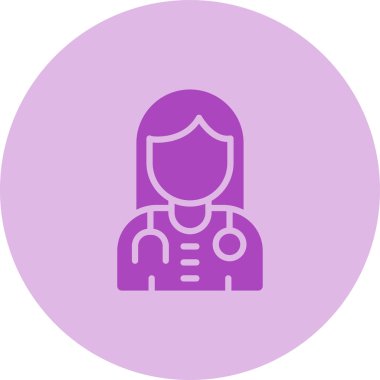 Kadın doktor web simgesi, illüstrasyon 
