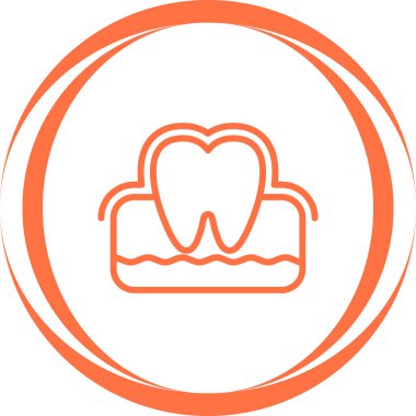 Diş minesi simgesinin basit çizimi