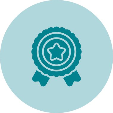 Moda düz biçimli Madalya Simgesi beyaz arkaplanda izole