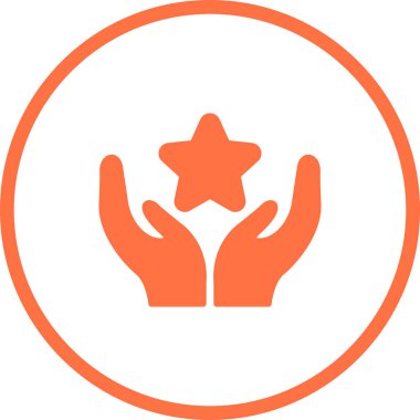 Eller simgesi olan yıldız, başarı konsepti vektör çizimi