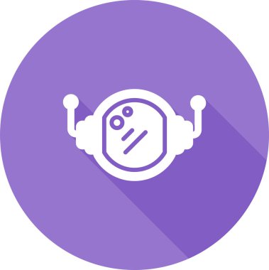 Astronot ya da kozmonot kask ikonu vektör çizimi. Beyaz üzerine izole edilmiş bilim alanı galaksisinin basit etiket logosu.