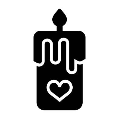 Romantik bir mum simgesinin vektör çizimi