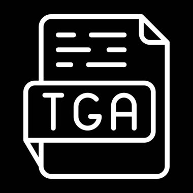 Modern flat design of TGA file icon for web clipart