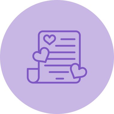 Romantik şiir ikonunun vektör illüstrasyonu