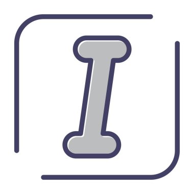 Belgenin vektör illüstrasyonu Italic modern simgesi