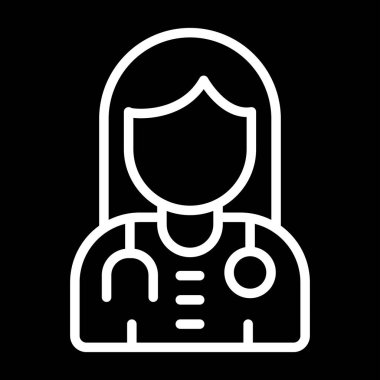 Kadın doktor web simgesi, illüstrasyon 