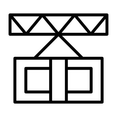 İnşaat vinci. Web simgesi basit illüstrasyon