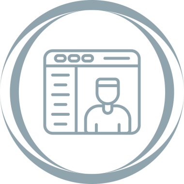 Kimlik kartı simgesi, vektör illüstrasyonu 