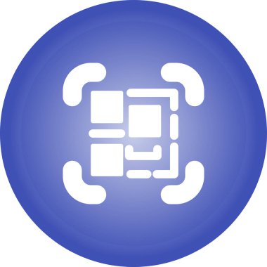 QR kod tarayıcı simgesi, basit vektör illüstrasyonu