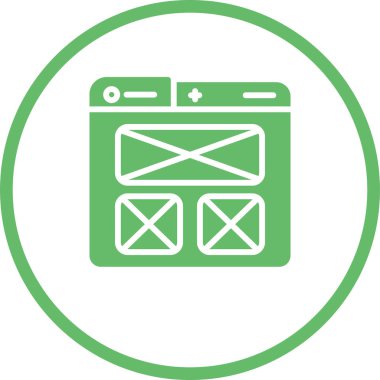 Ui Tasarım simgesi, web sitesi tasarımı ve vektör illüstrasyonu