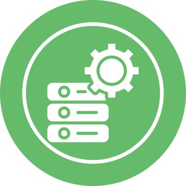 Veritabanı yönetimi. Web simgesi basit illüstrasyon