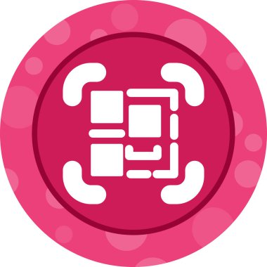 QR kod tarayıcı simgesi, basit vektör illüstrasyonu