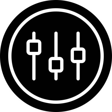 Müzik Eşitleyici Çember simgesinin vektör çizimi  