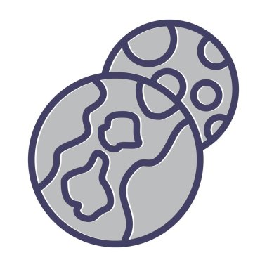 Dünya gezegeni simgesi, vektör illüstrasyonu basit tasarım