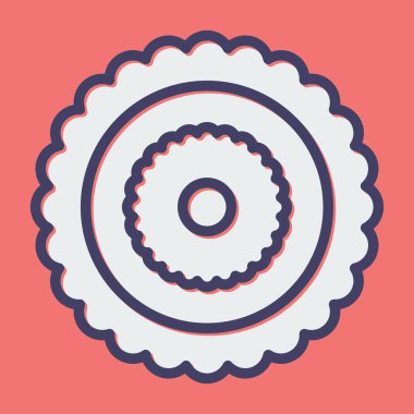 Bisküvi simgesi, vektör illüstrasyonu basit tasarım