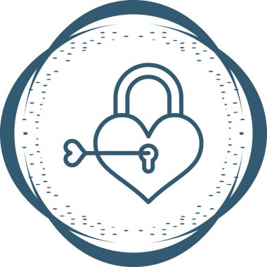 Aşk kilit simgesi. düz tasarım biçimi.