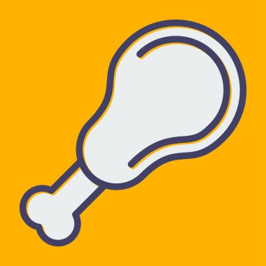 Tavuk simgesinin vektör illüstrasyonu 