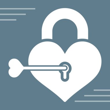 Aşk kilit simgesi. düz tasarım biçimi.