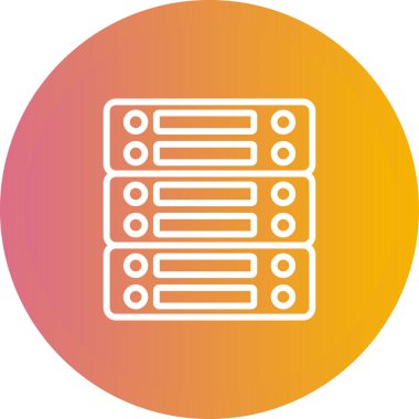 Sunucu. Web simgesi basit illüstrasyon 