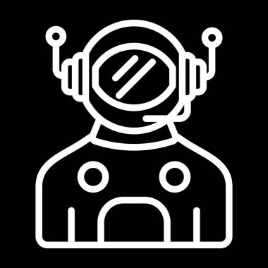 Astronot. Web simgesi basit illüstrasyon