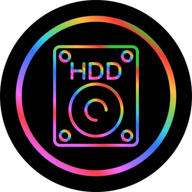 hdd web simgesi, vektör illüstrasyonu      