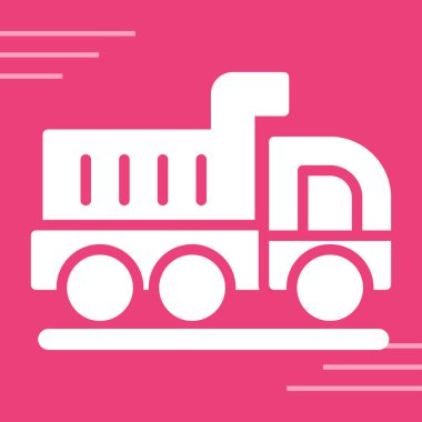 Kamyon web simgesini boşalt, vektör illüstrasyonu